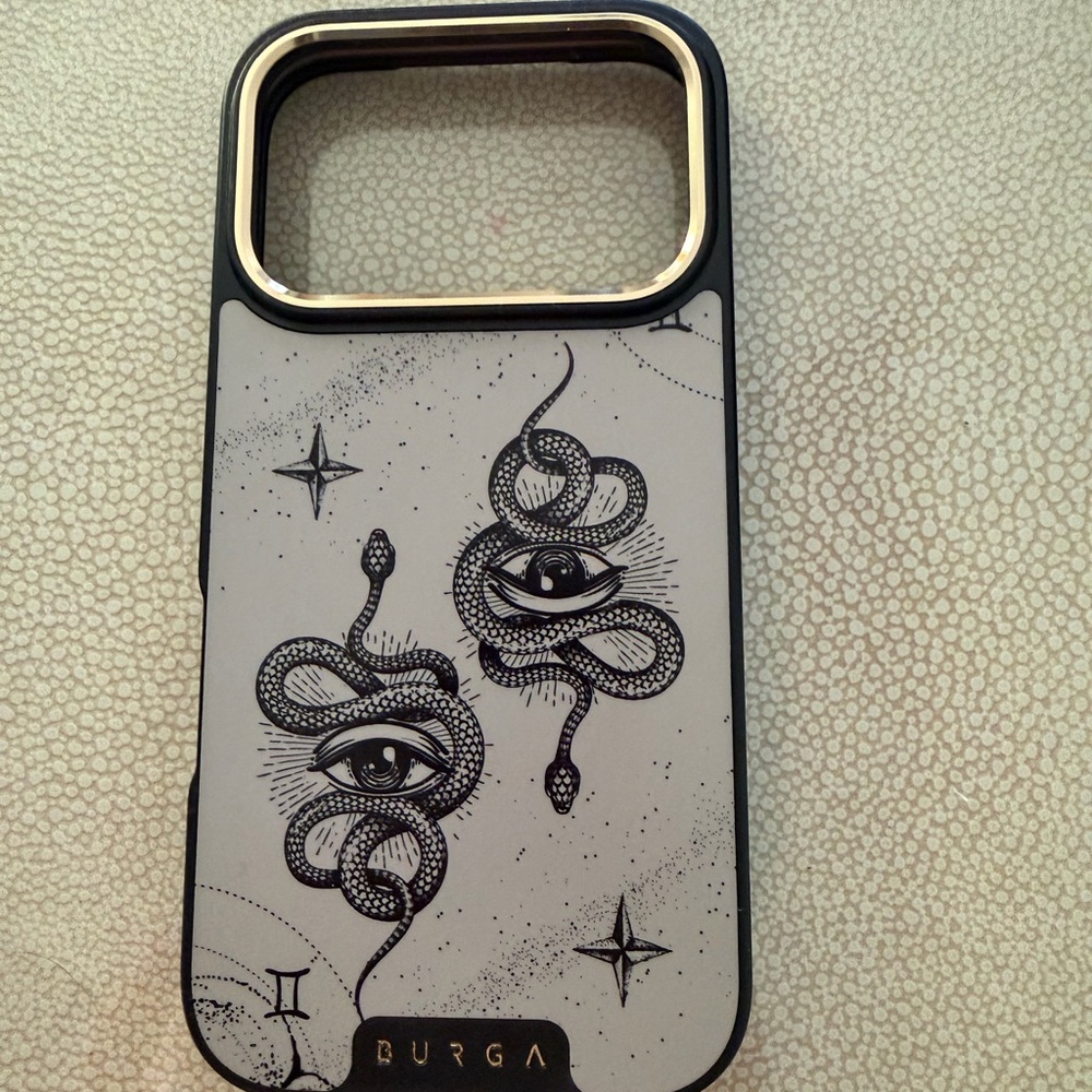 Burga Black and Gold Snake Design Phone Case